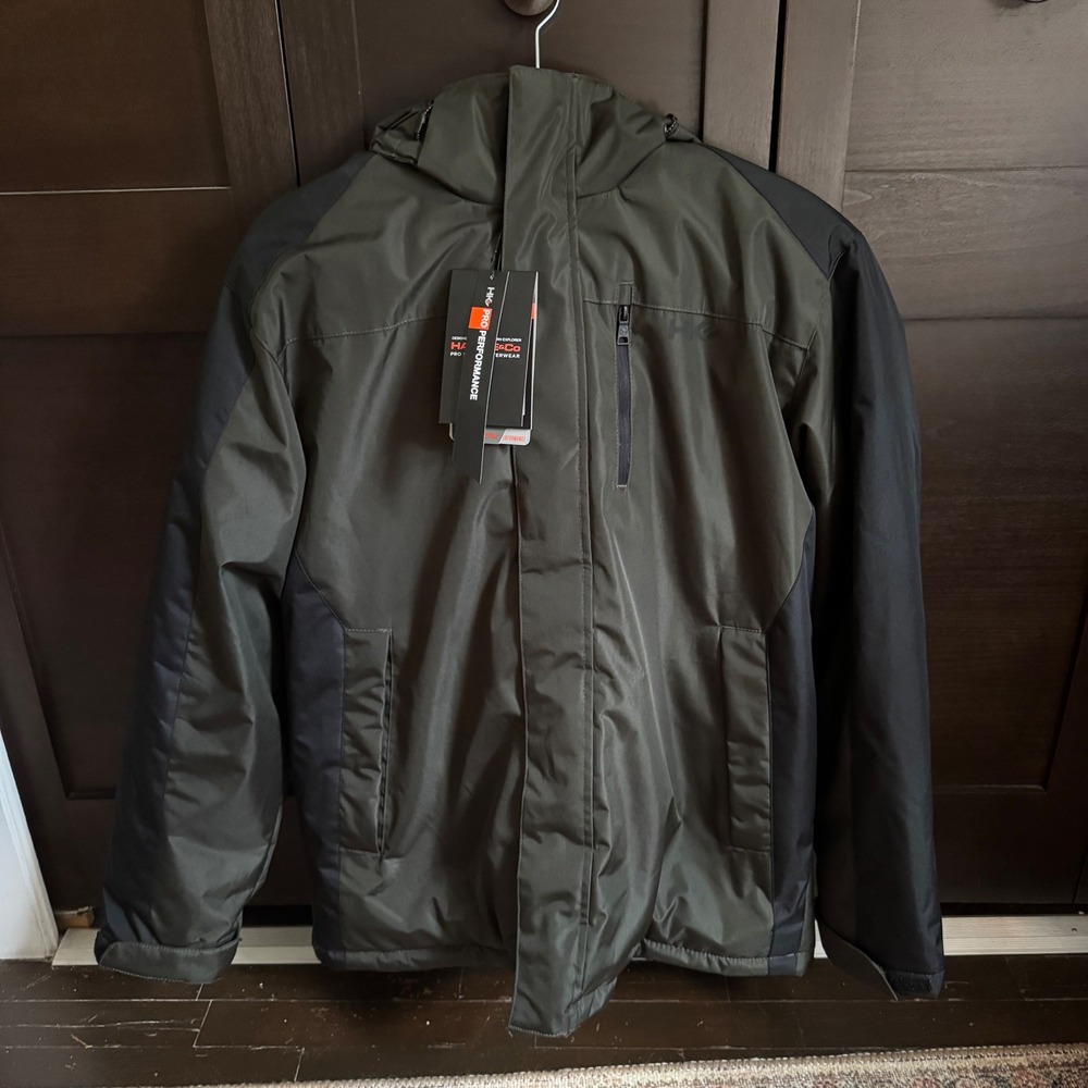 Hawke & Co Mens Loden Green & Black Performance Hooded Jacket Size M New